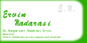 ervin madarasi business card